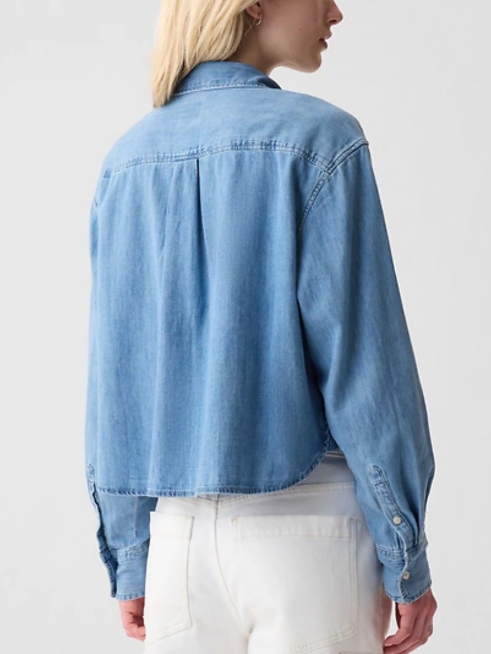 GAP Denim Crop Shirt - Picture 2 of 11